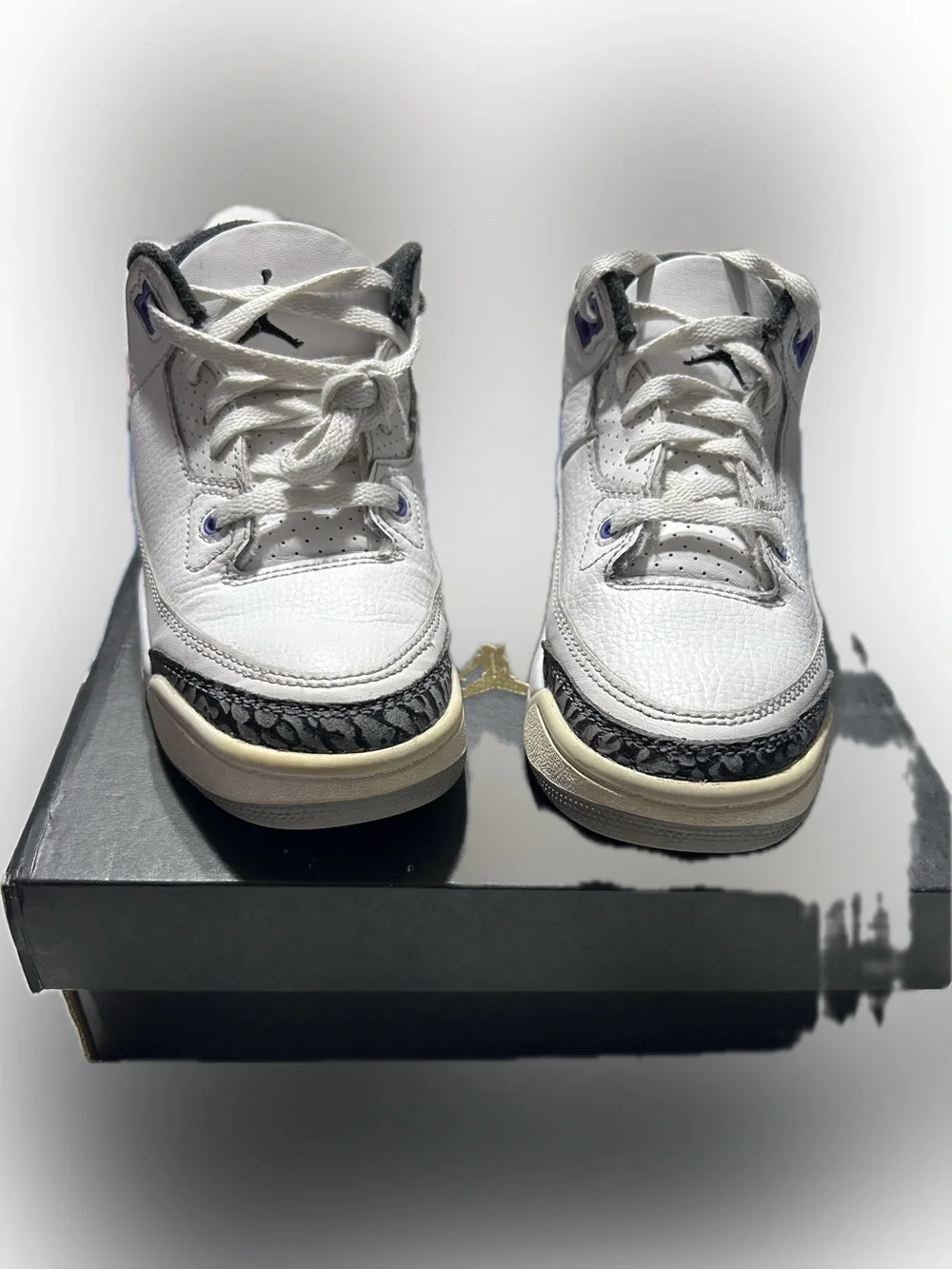 JORDAN 3 RETRO (PS) WHITE/BLACK-DARK IRIS